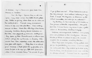 Example of a digitized page from Barton's diary: specifically this is from a collection of her speeches. This one is entitled "The Story of My Childhood"
